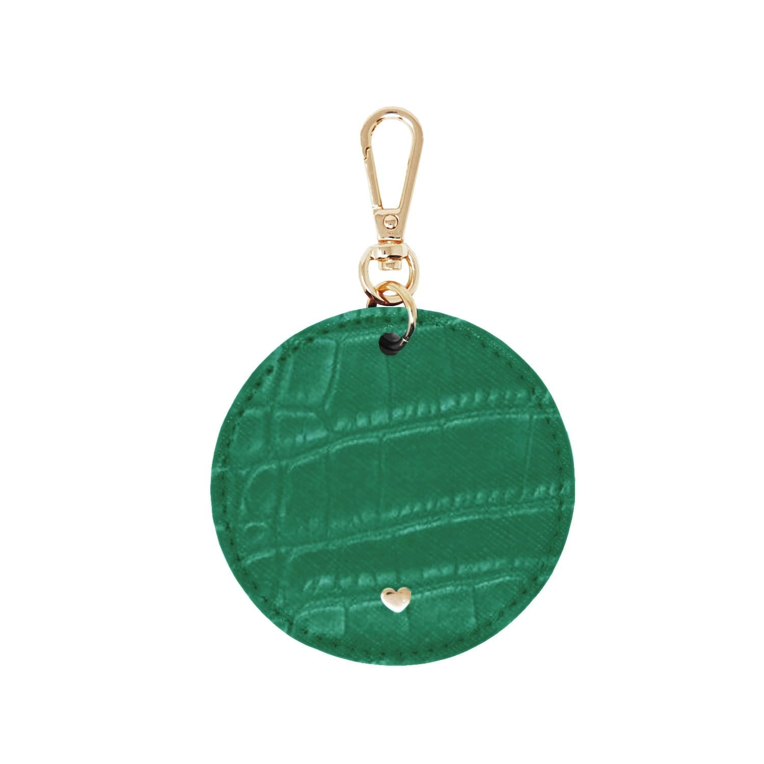 Luxe Croc Arlo Circle Keyring - Green One Size Jlr London