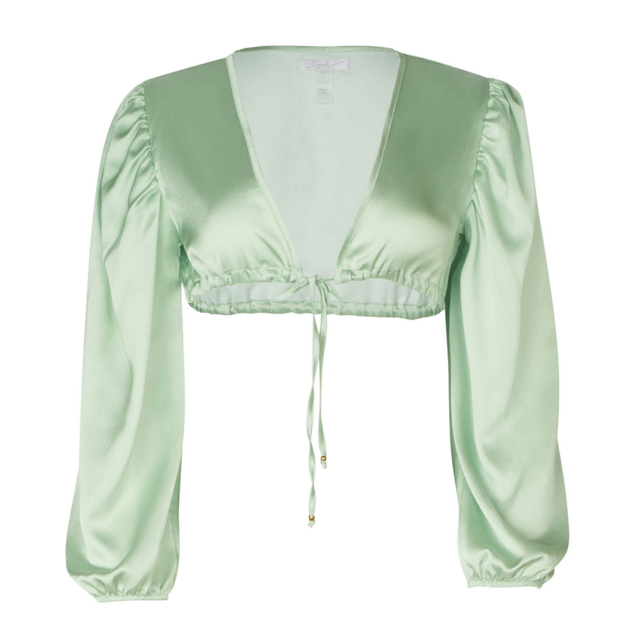 Women’s Jenna Long Sleeve Pastel Green Crop Top Large Soah