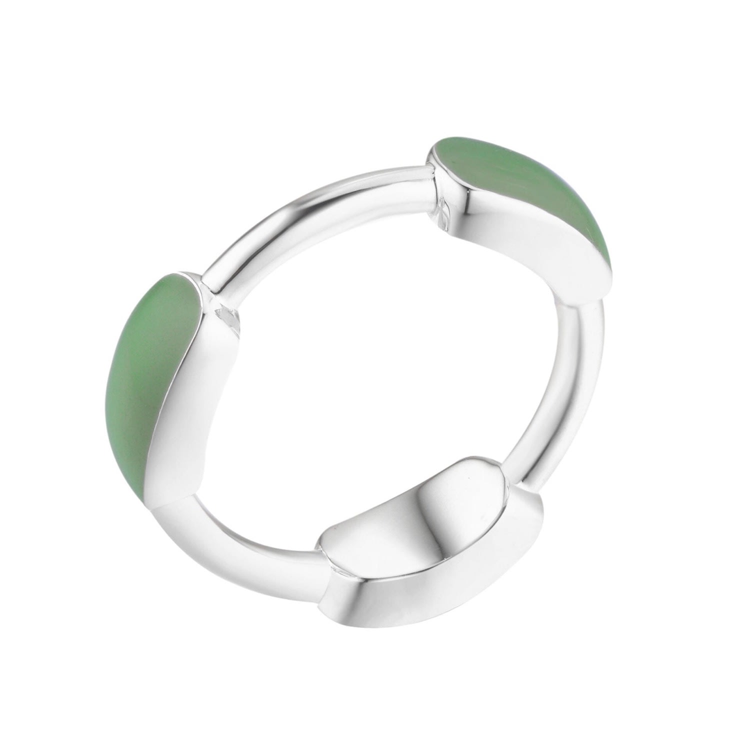 Women’s Annie Apple Mila Sterling Silver, Green Enamel Ring Bermuda Watch Company