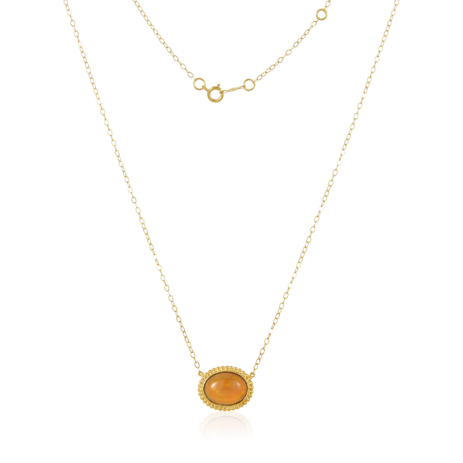 Women’s Yellow / Orange / Gold Hera Opal Gold Necklace Lui Jewelry