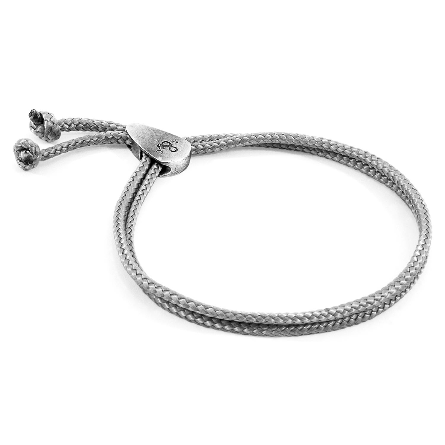 Men’s Grey / Silver Classic Grey Pembroke Silver & Rope Bracelet Anchor & Crew