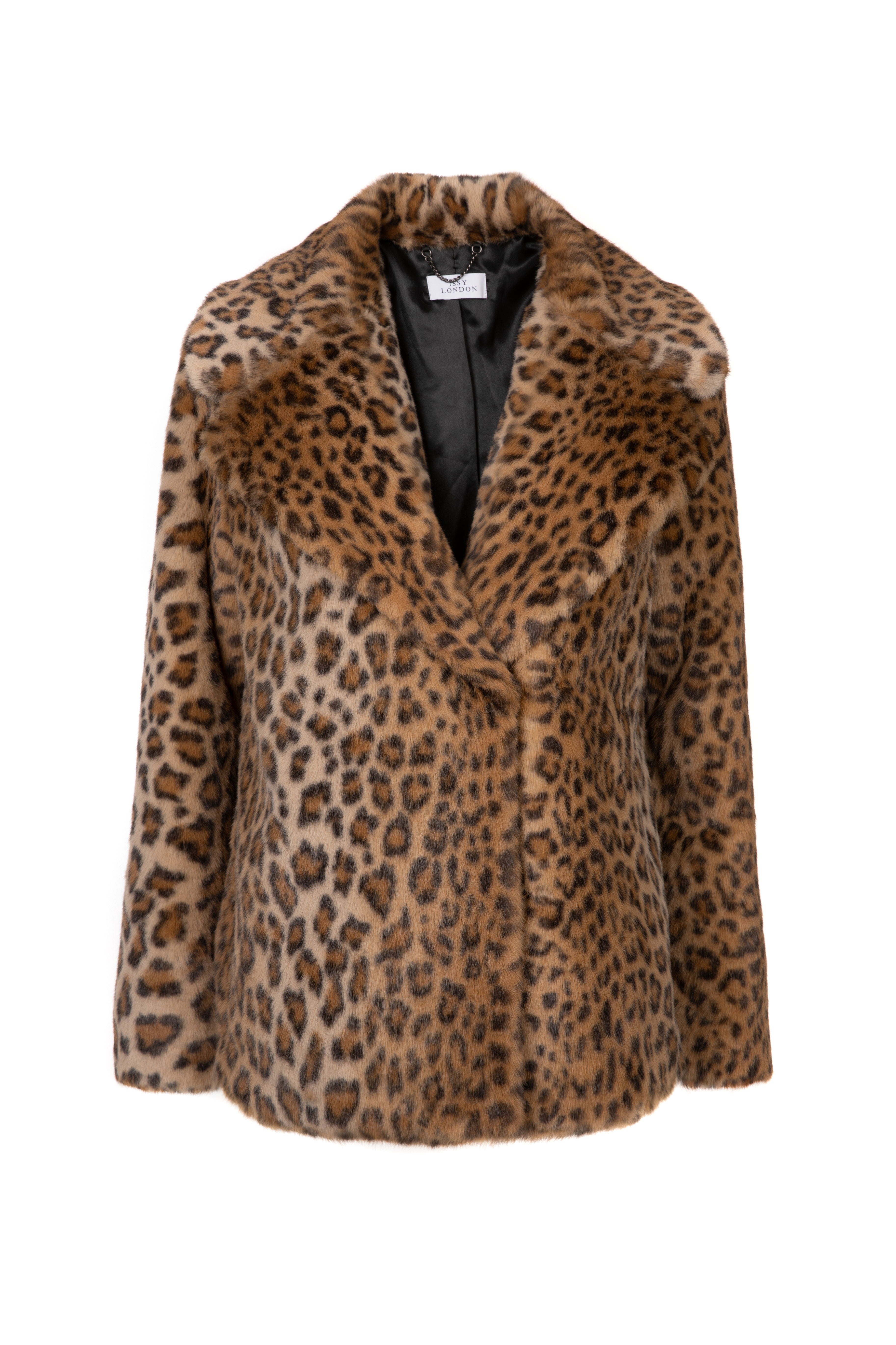 Women’s Lena Leopard Faux Fur Jacket Extra Small Issy London