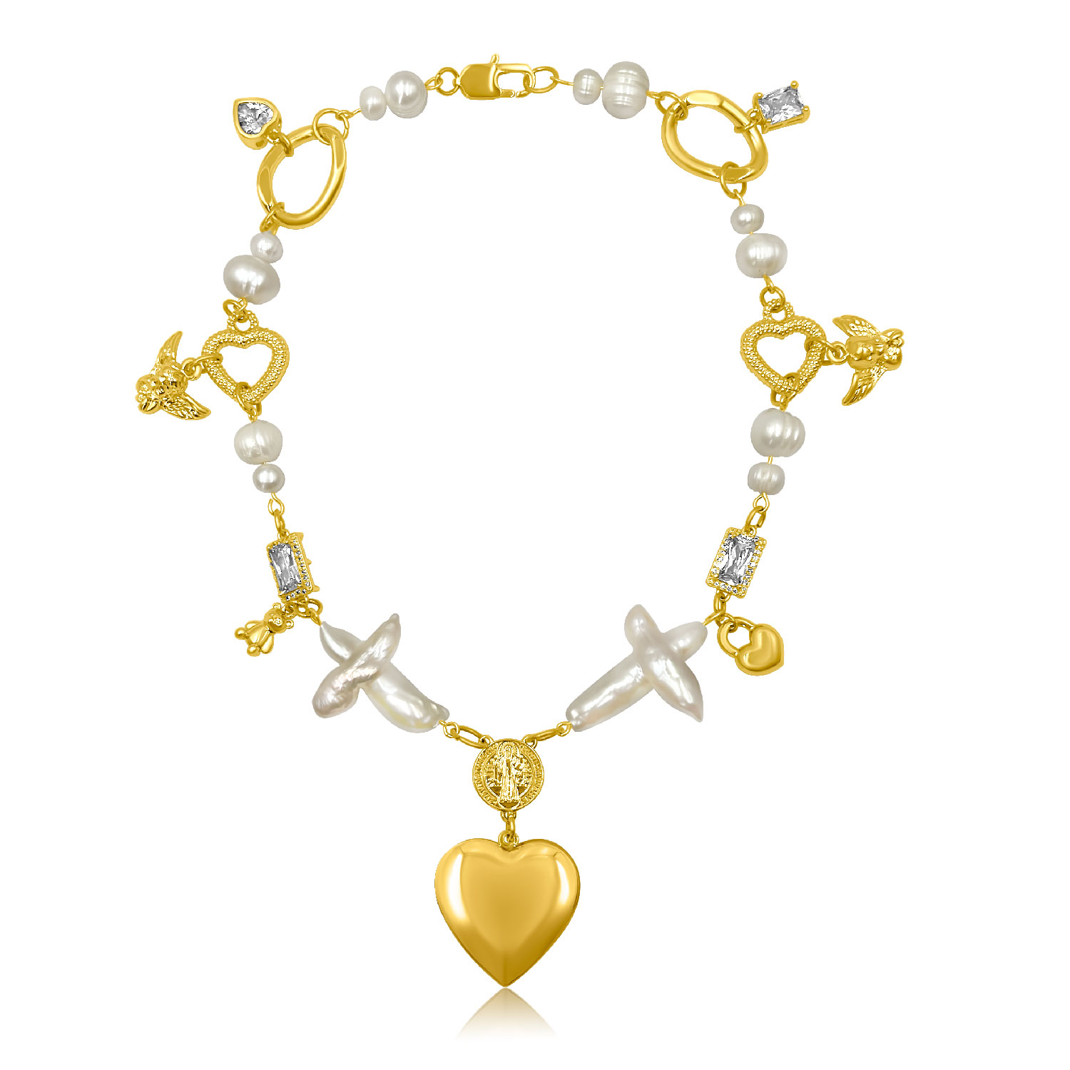 Women’s Belle Gold Charm Necklace Androhmeda Jewelry