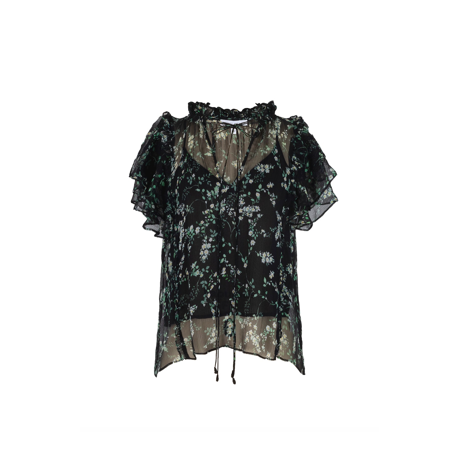 Women’s Katherine Blouse - Silk Crinkle Chiffon Extra Small Secret Mission