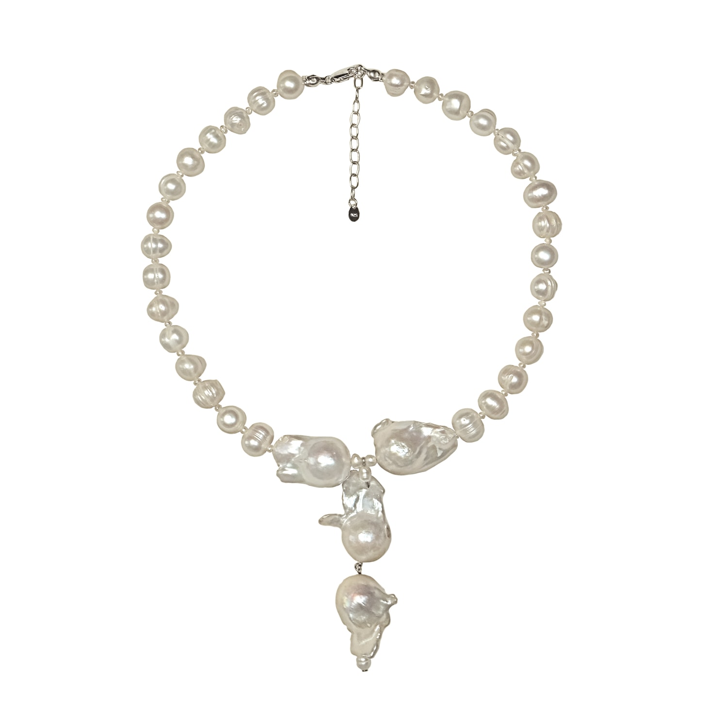 Women’s Silver / White / Neutrals Incisor Freshwater Pearl Necklace Rka