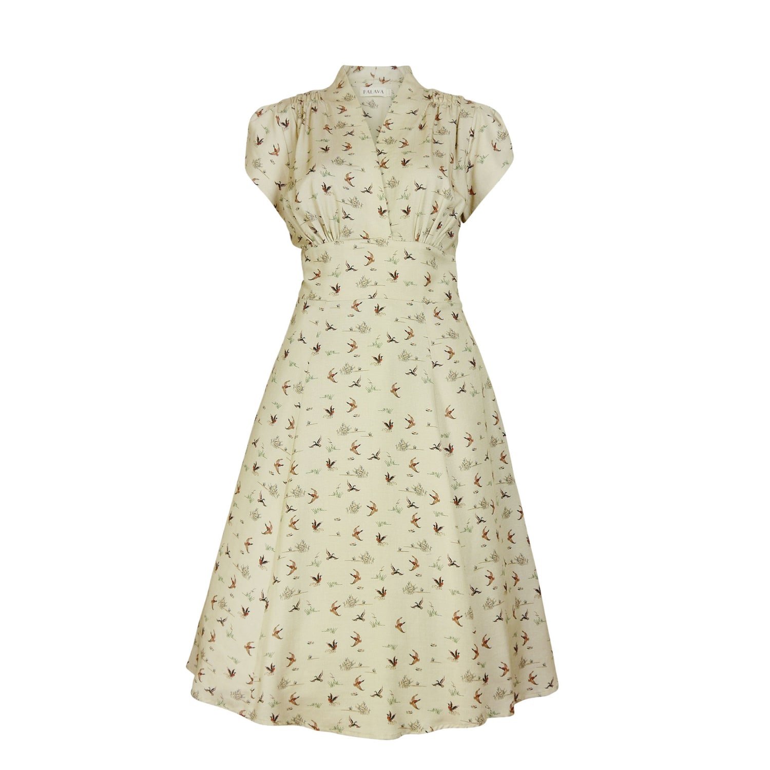 Women’s Neutrals / White Rita - Cream Ducks Dress Extra Large Palava