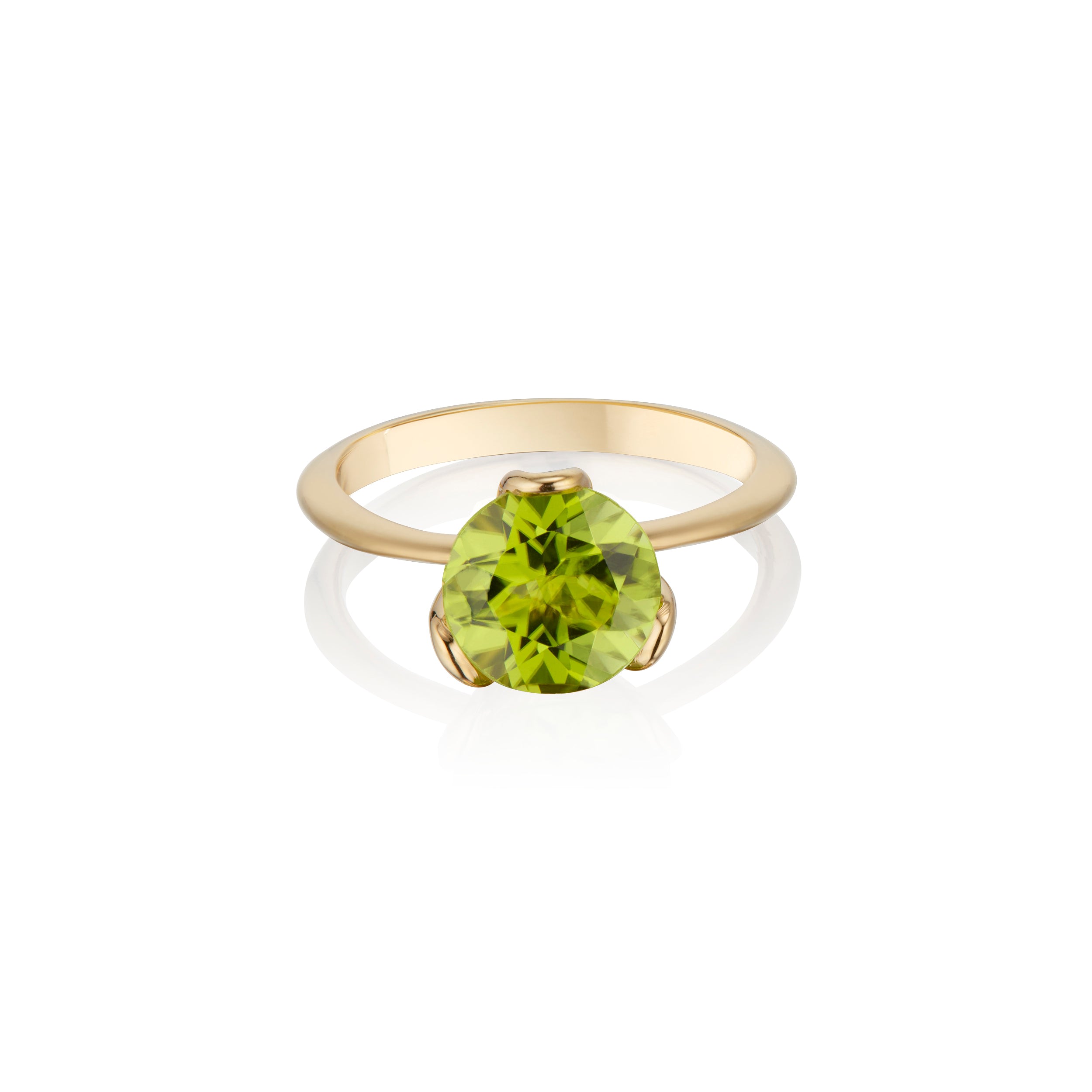 Women’s Gold / Green Peridot "A" Ring In 18K Yellow Gold Hannah Allene