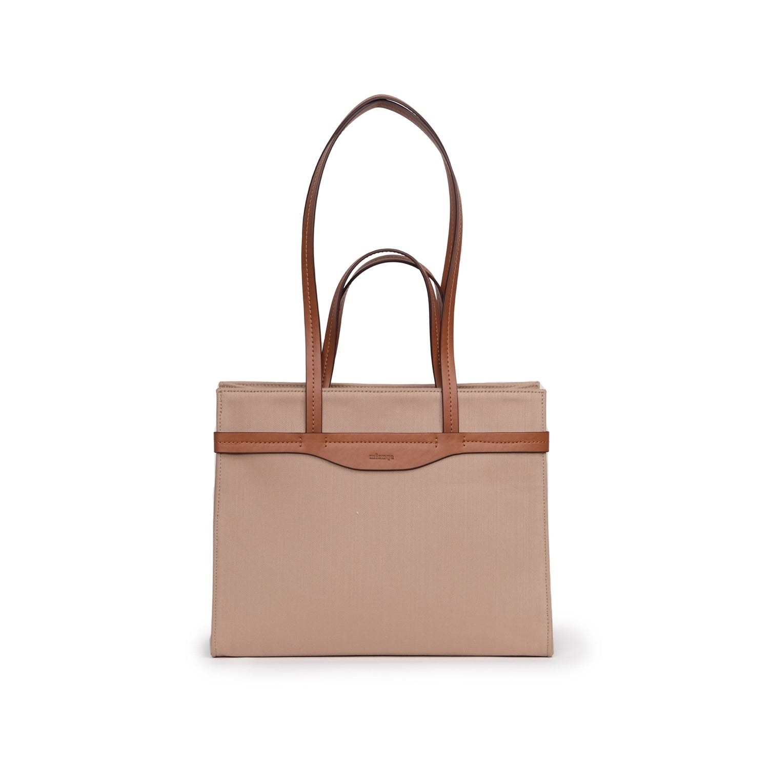 Women’s Neutrals / Brown Vegan Apple Leather & Fabric Medium Tote Beige One Size Mianqa