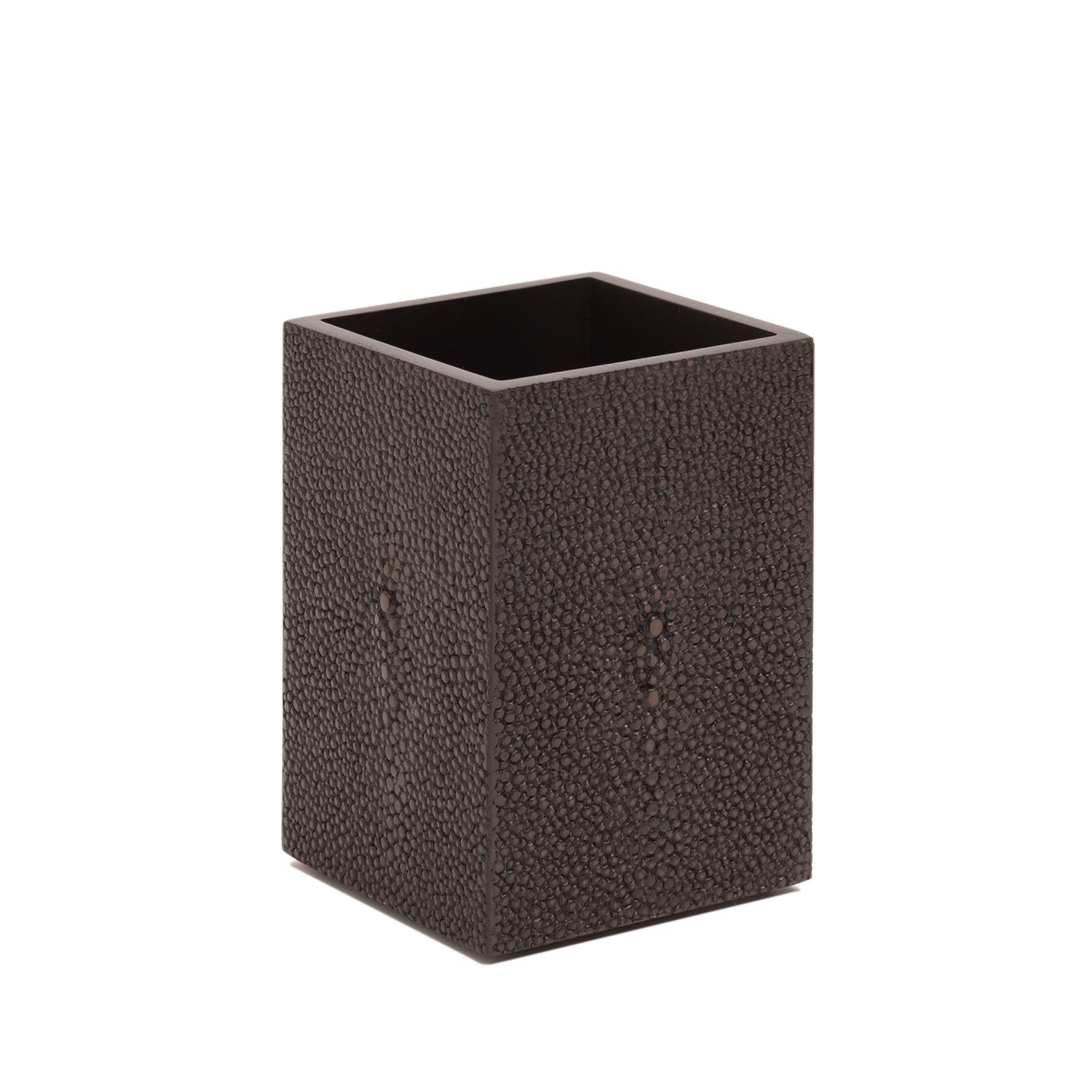 Brown Chelsea Toothbrush Holder - Shagreen Chocolate Posh Trading Company