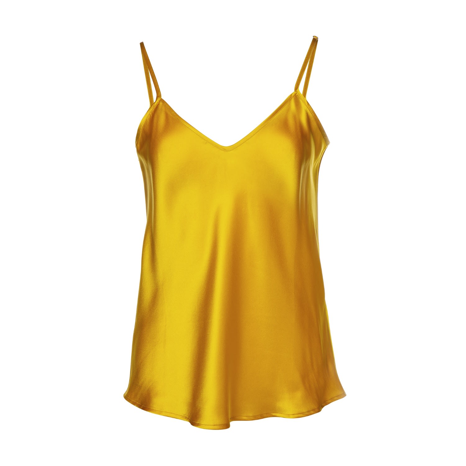 Women’s Yellow / Orange Vasiliki V-Neck Silk Camisole In Mimosa Medium Vasiliki Atelier