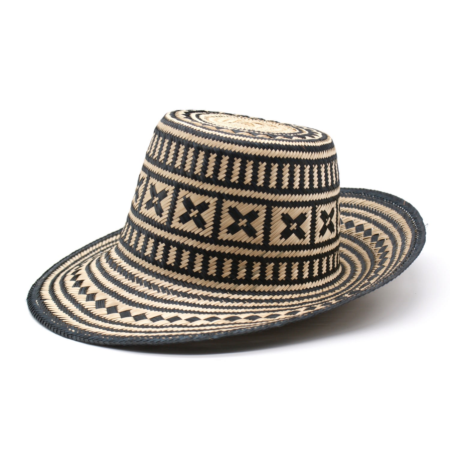 Women’s Arawak Short Brim Straw Hat Black Medium Washein