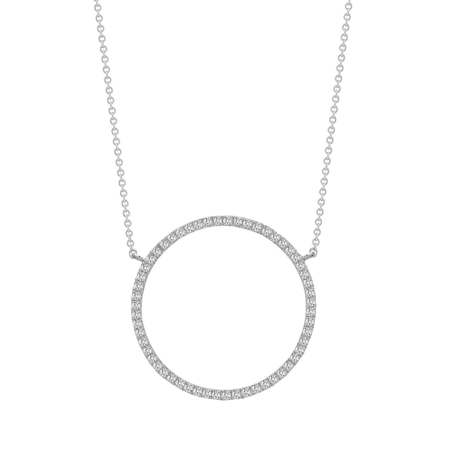Women’s White Gold Diamond Circle Of Life Necklace Chain Cervin Blanc