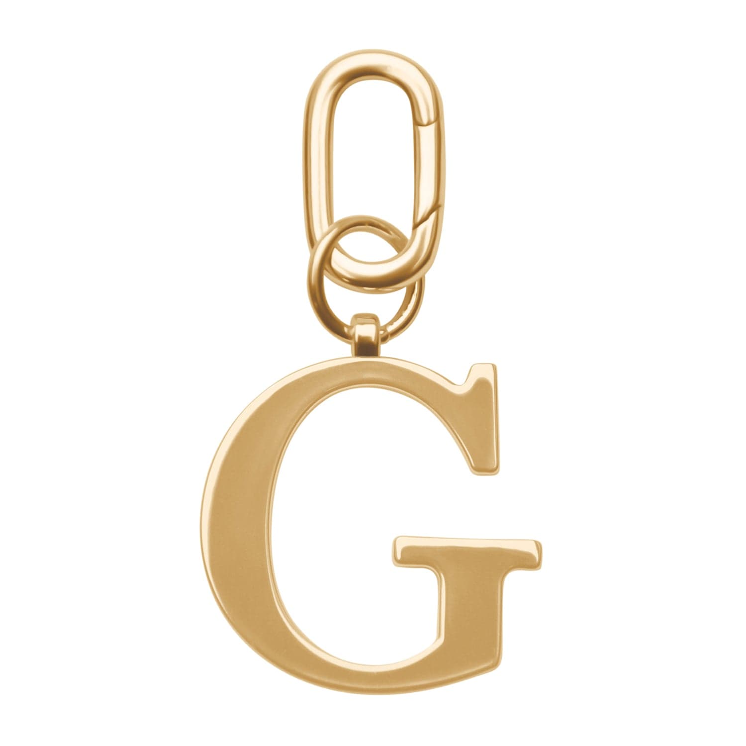 Gold Metal Letter Keyring - G One Size Jlr London