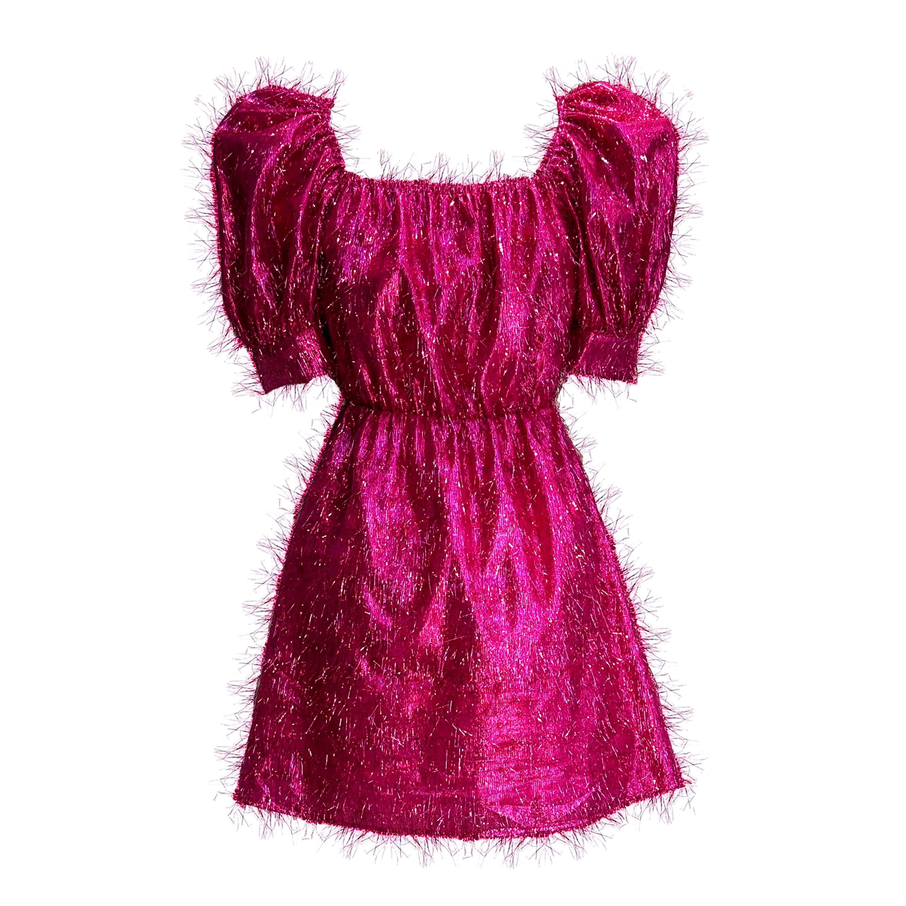Women’s Pink / Purple The Parade Dress In Tinsel - Limited Edition - Cerise Medium Blaise London