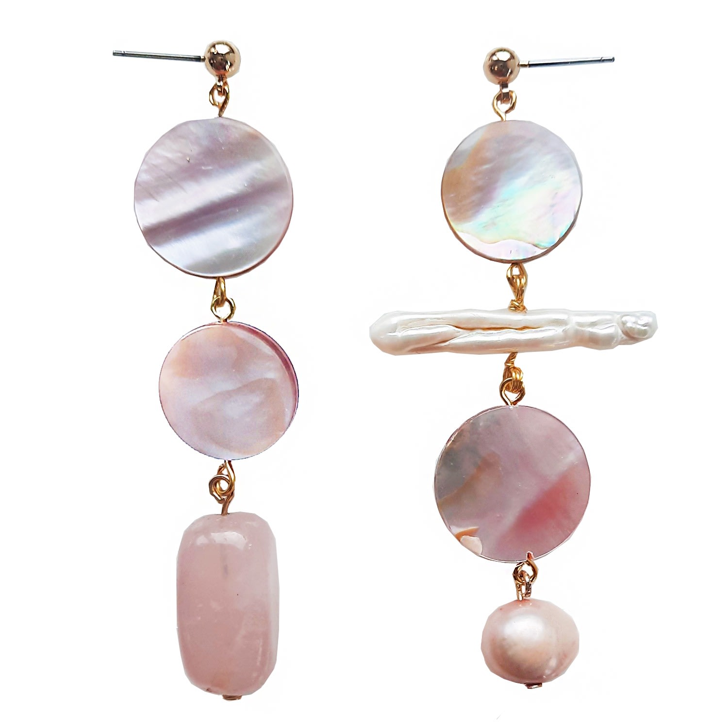 Women’s Gold / Pink / Purple Limit-Ed Pink Freshwater Pearl & Rose Quartz Earring Nadia Minkoff