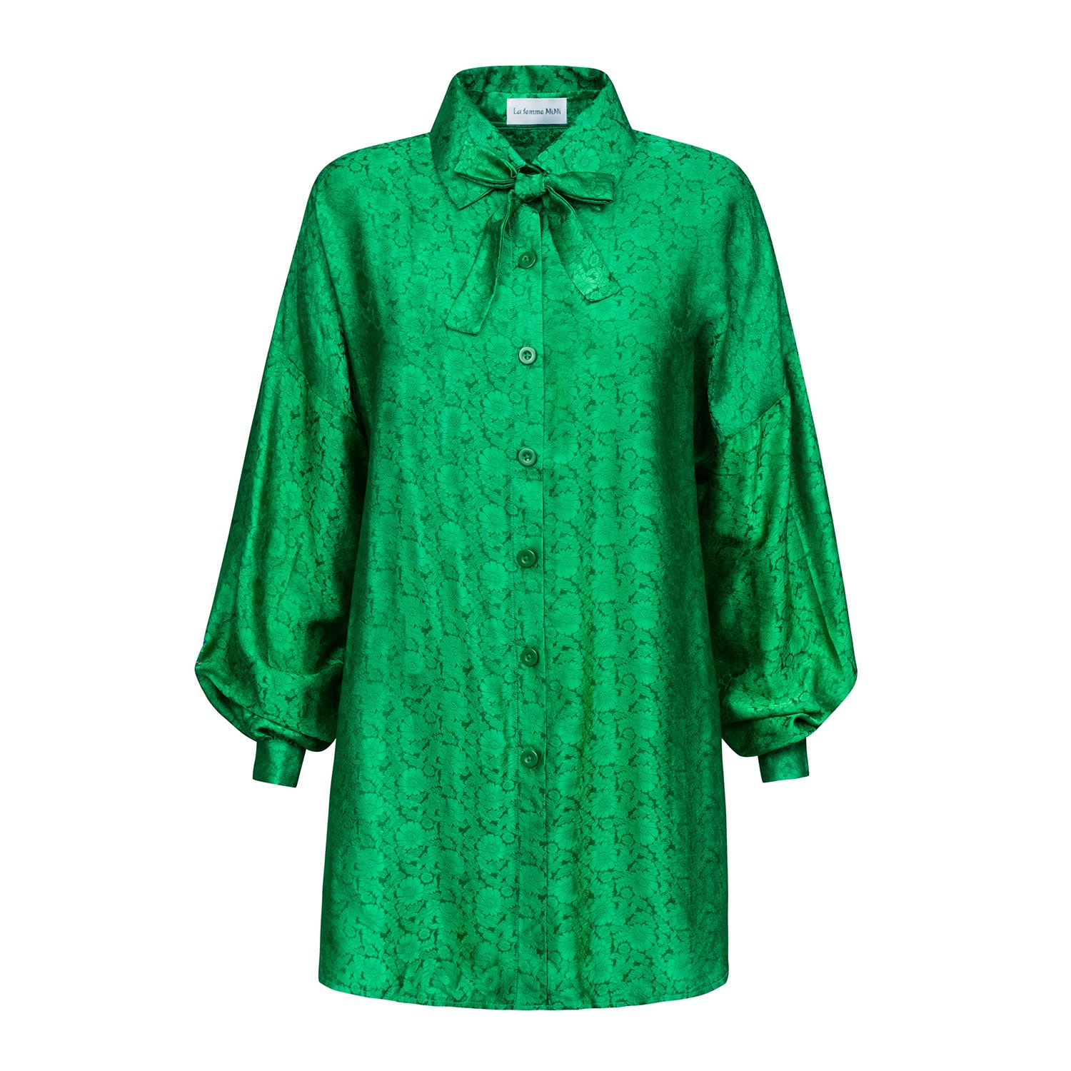 Women’s Silk Blouse In Green La Femme Mimi