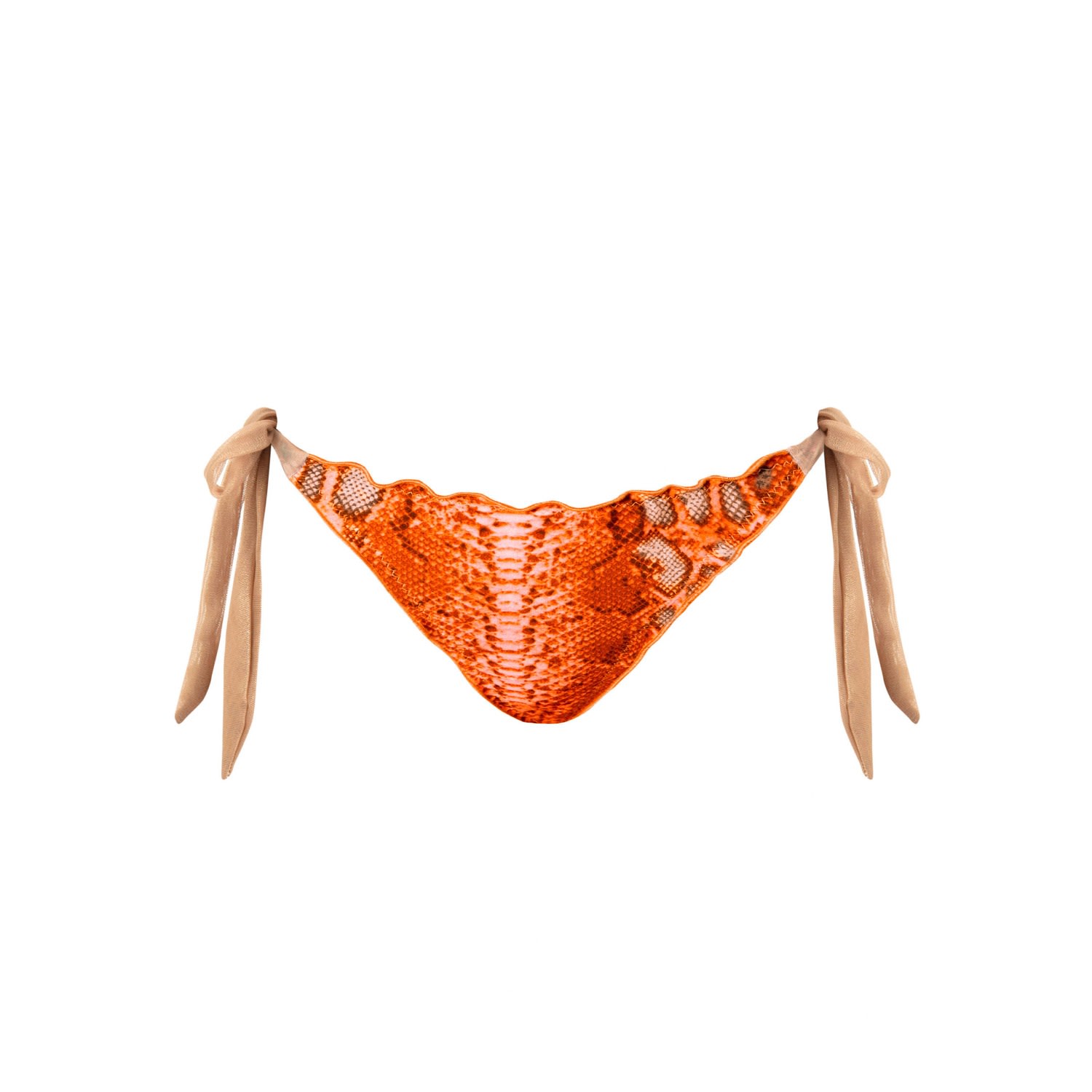 Women’s Yellow / Orange / Rose Gold Ibiza Orange Animal Print Bikini Bottoms Sara Cala Bonita Large Elin Ritter Ibiza