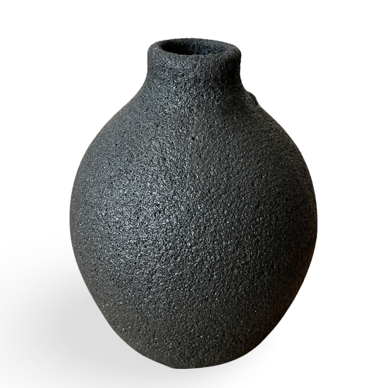 Black Ara Crater Vase Gina Desantis Ceramics