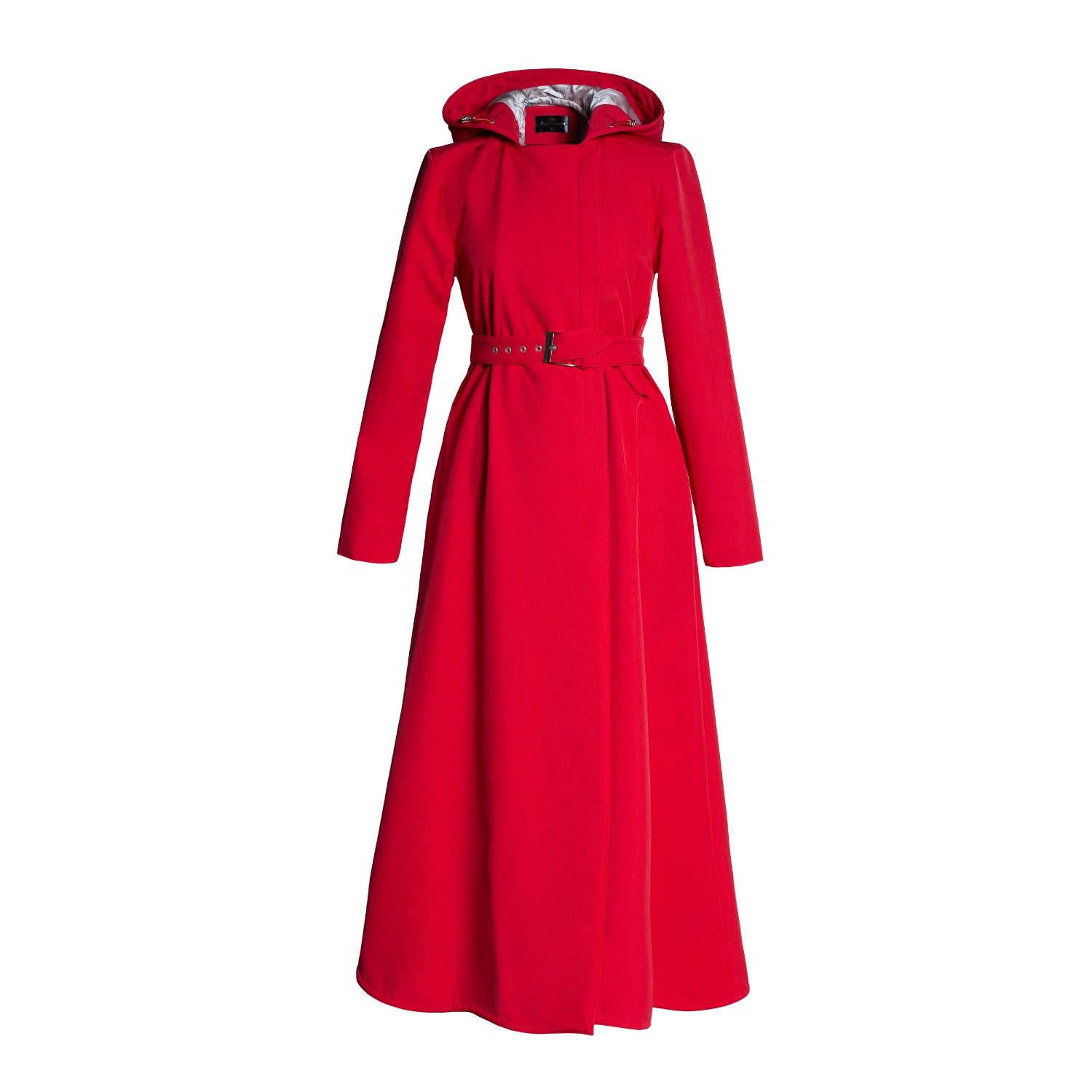 Women’s Long Red Waterproof Coat In A-Line Cut: Classic Red Extra Small Rainsisters