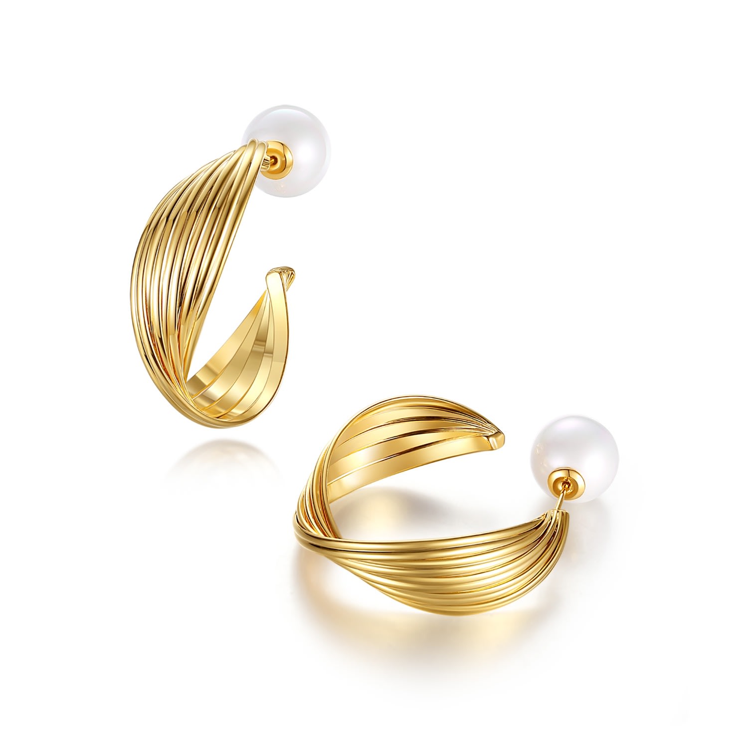 Women’s Golden Wave Hoop Earrings Classicharms