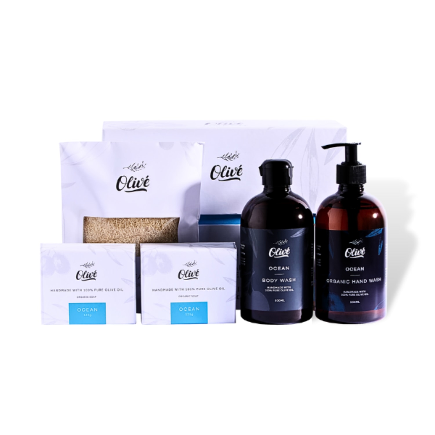 Blue Body Bliss Five Piece Oliv Gift Box - Ocean Oliv by the Olive Soap Company