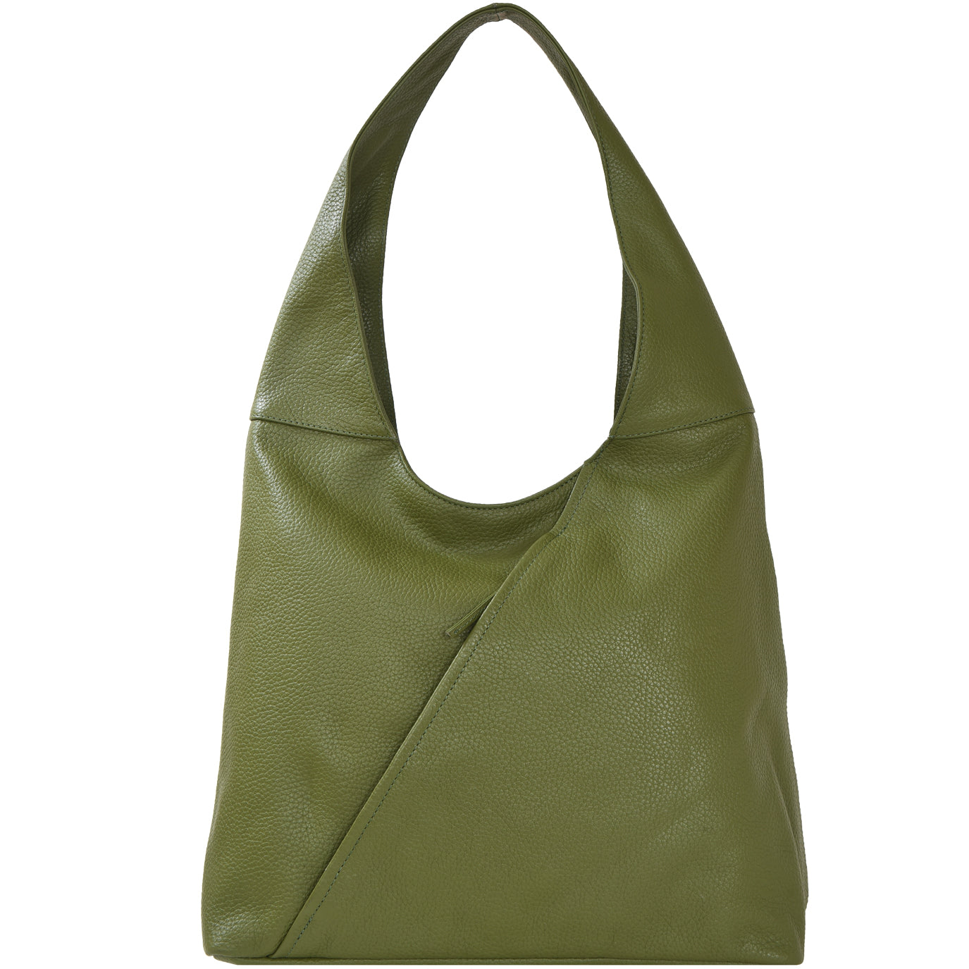 Women’s Olive Green Zip Leather Shoulder Hobo Bag Brix+Bailey