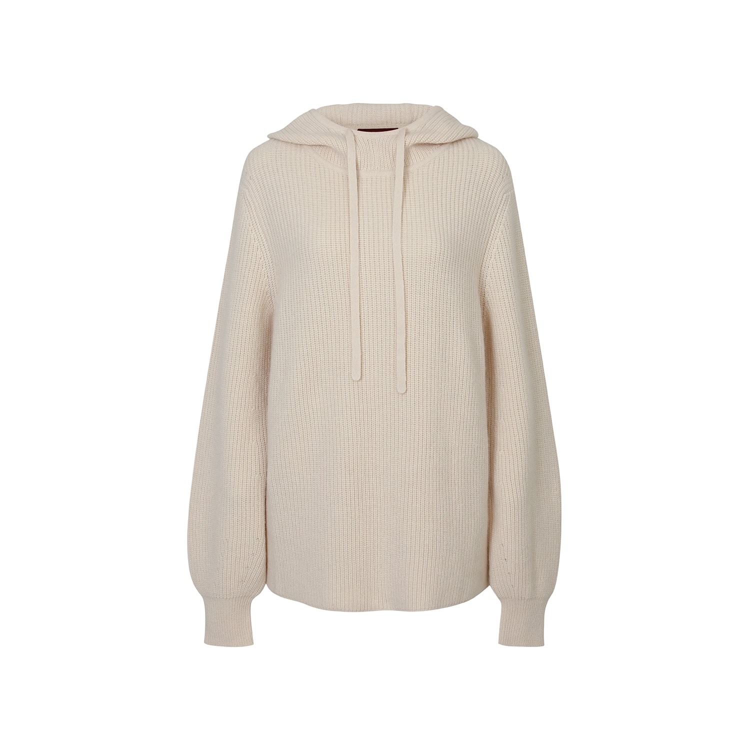 Women’s Neutrals Ribbed Cashmere Hoodie Sweater-Light Beige Medium Callaite