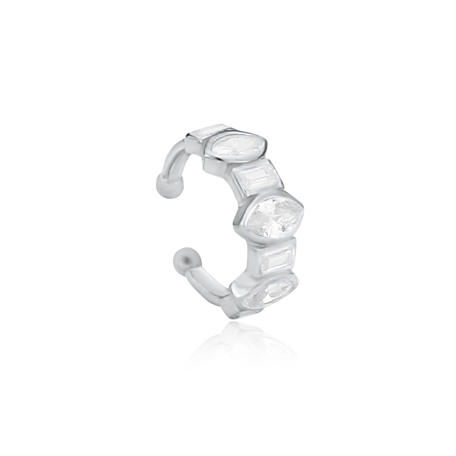 Women’s Fancy Shape Ear Cuff - Silver Shymi