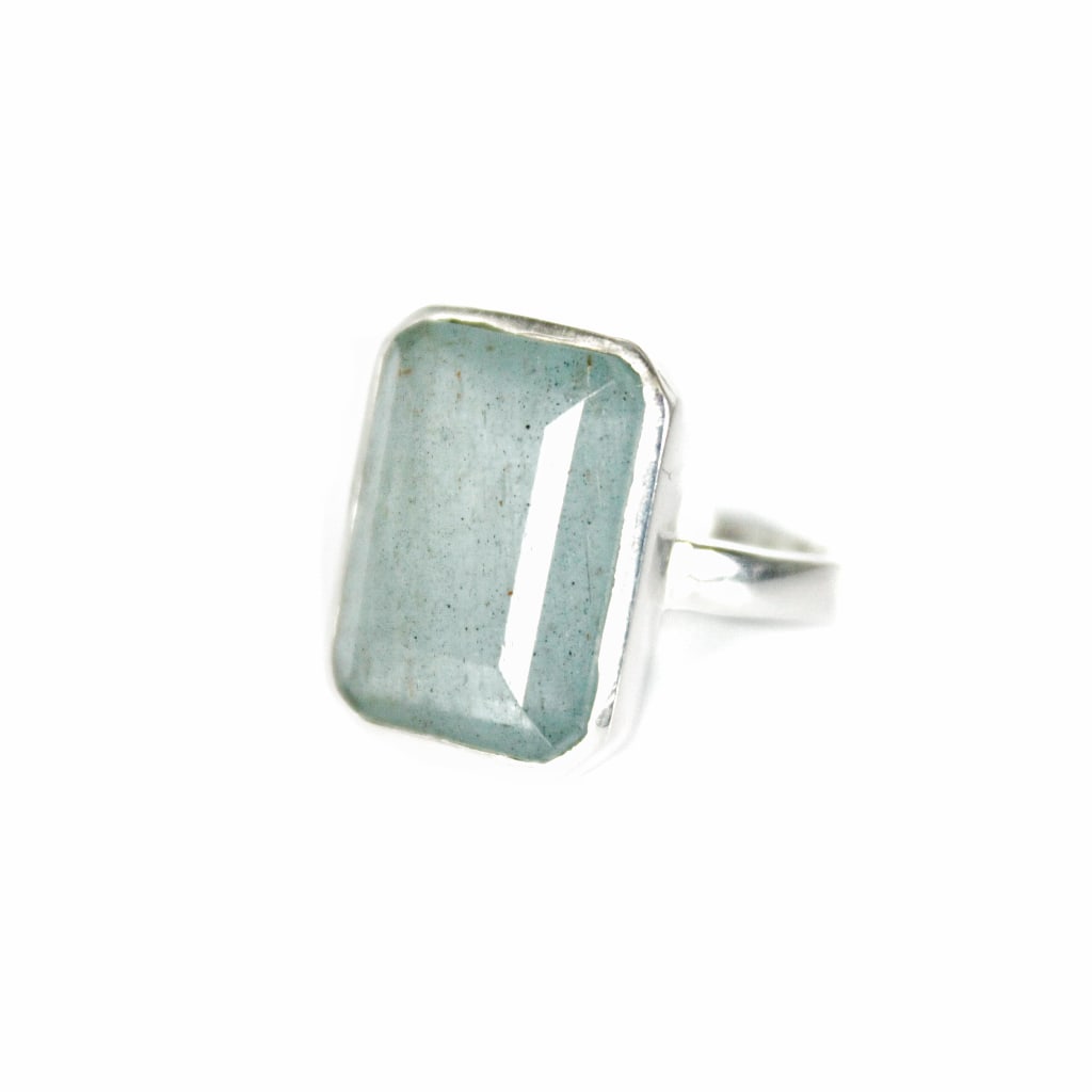 Women’s Silver / Green / Blue Silver Ashleigh Aquamarine Ring Somya London