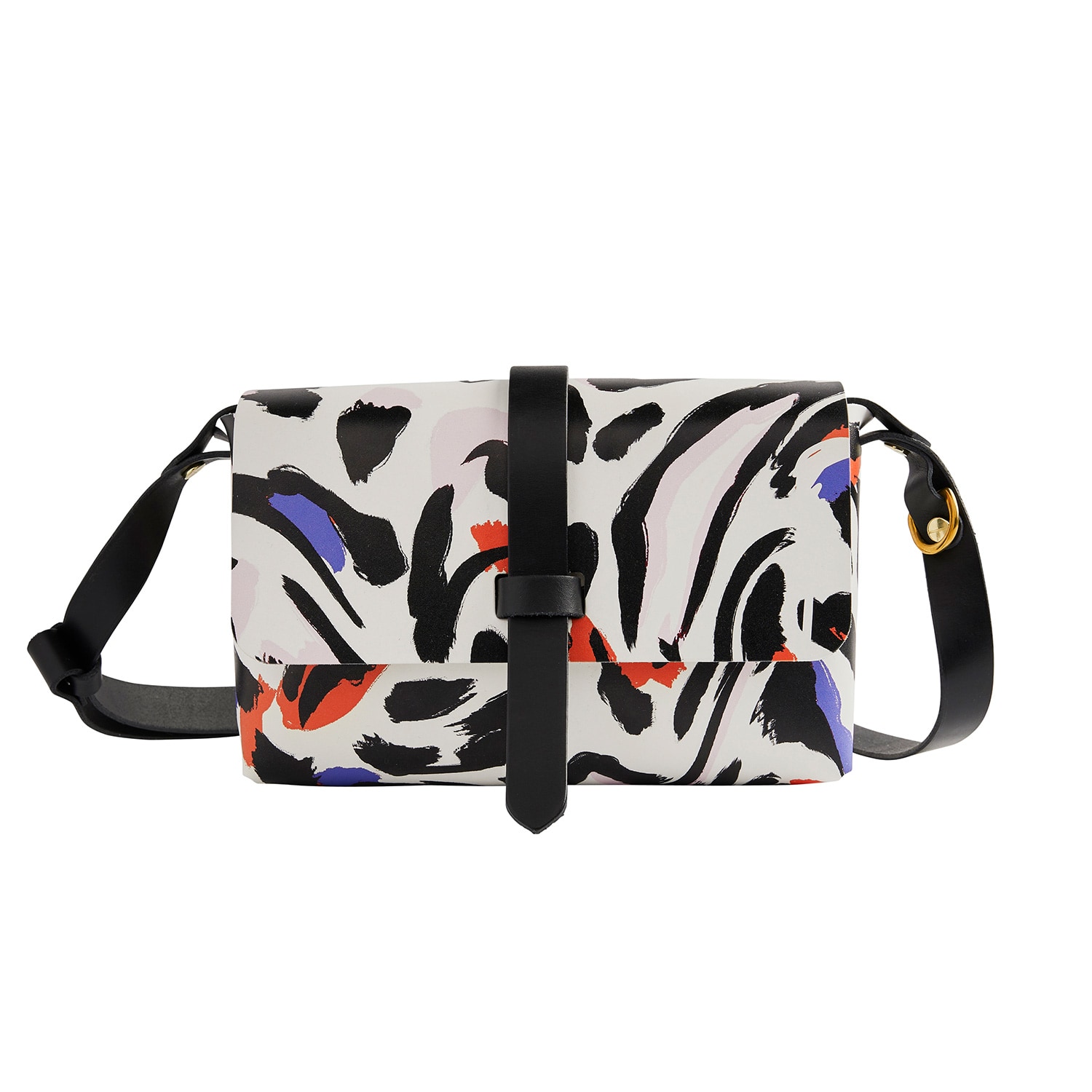 Women’s White / Black Abstract Animal Print Crossbody Box Bag Sbri