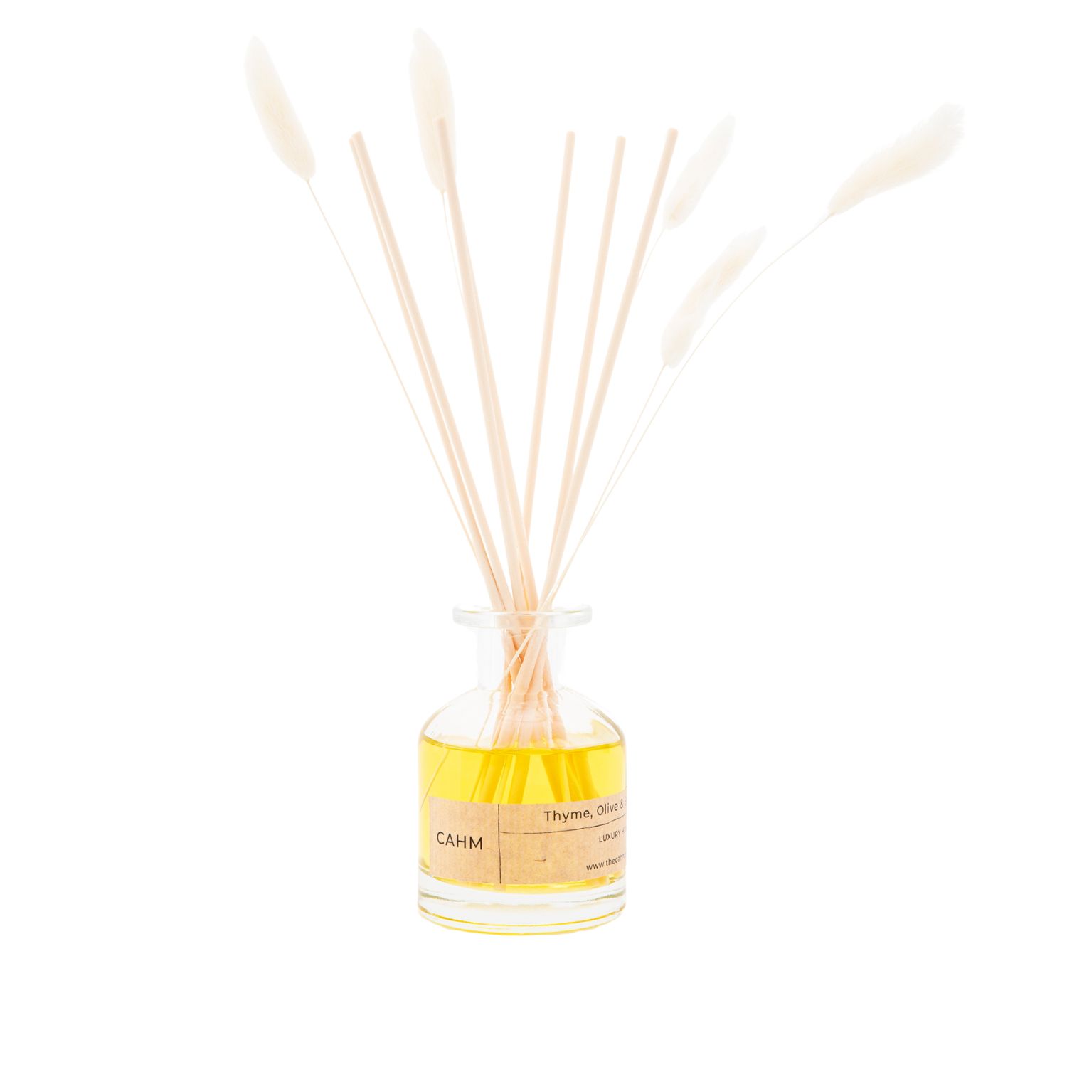 Neutrals / White Thyme, Olive & Bergamot Luxury Reed Diffuser - Clear Cahm