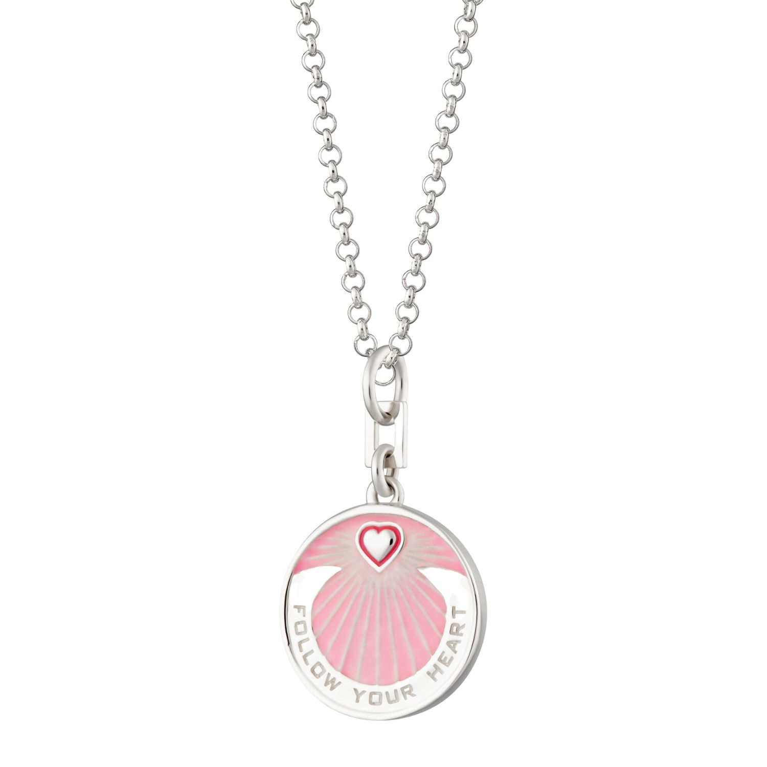 Women’s Silver / Pink / Purple Sterling Silver Follow Your Heart Pink Coin Necklace Lily Charmed