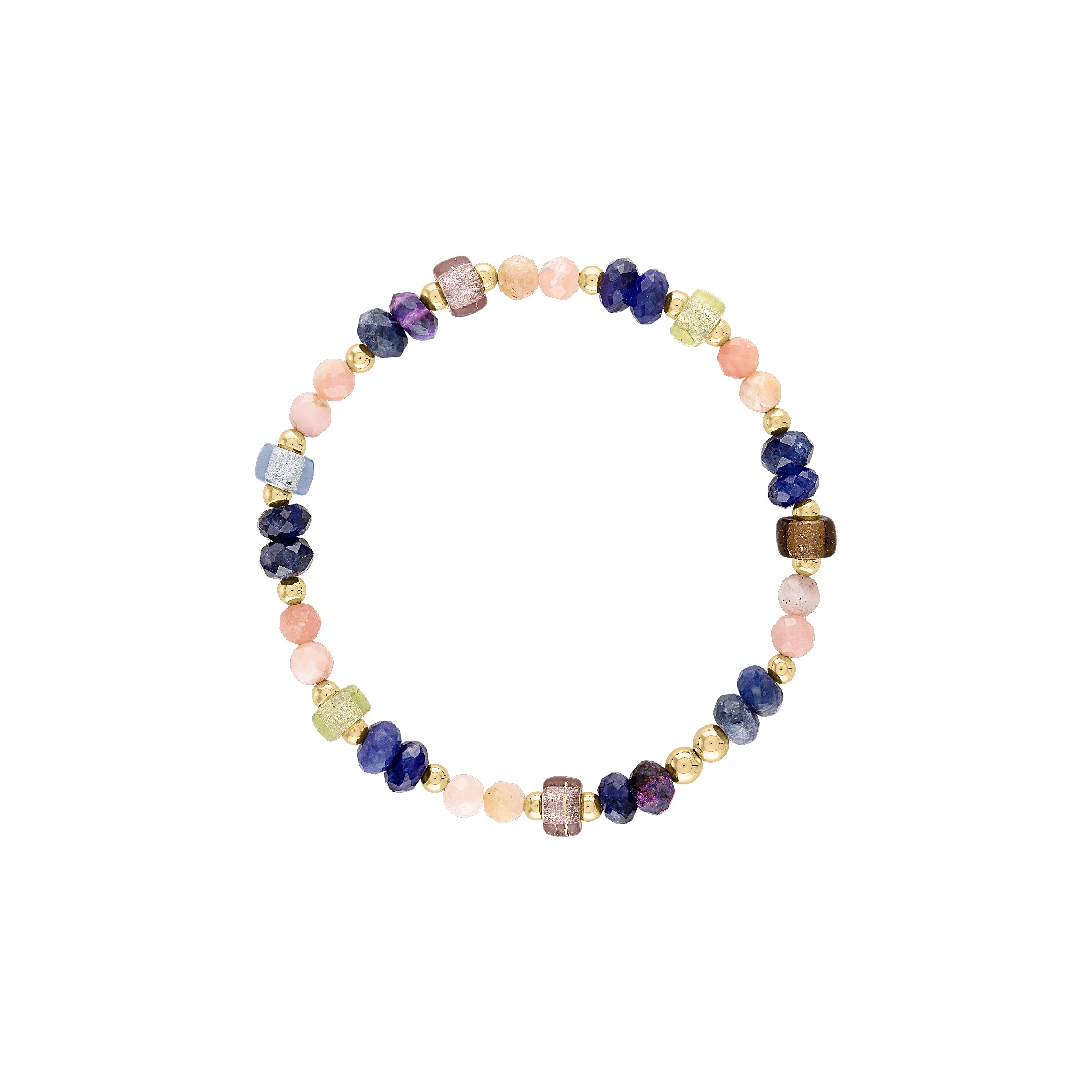 Women’s Pink / Purple Celine Glass Bead Bracelet Olivia Le