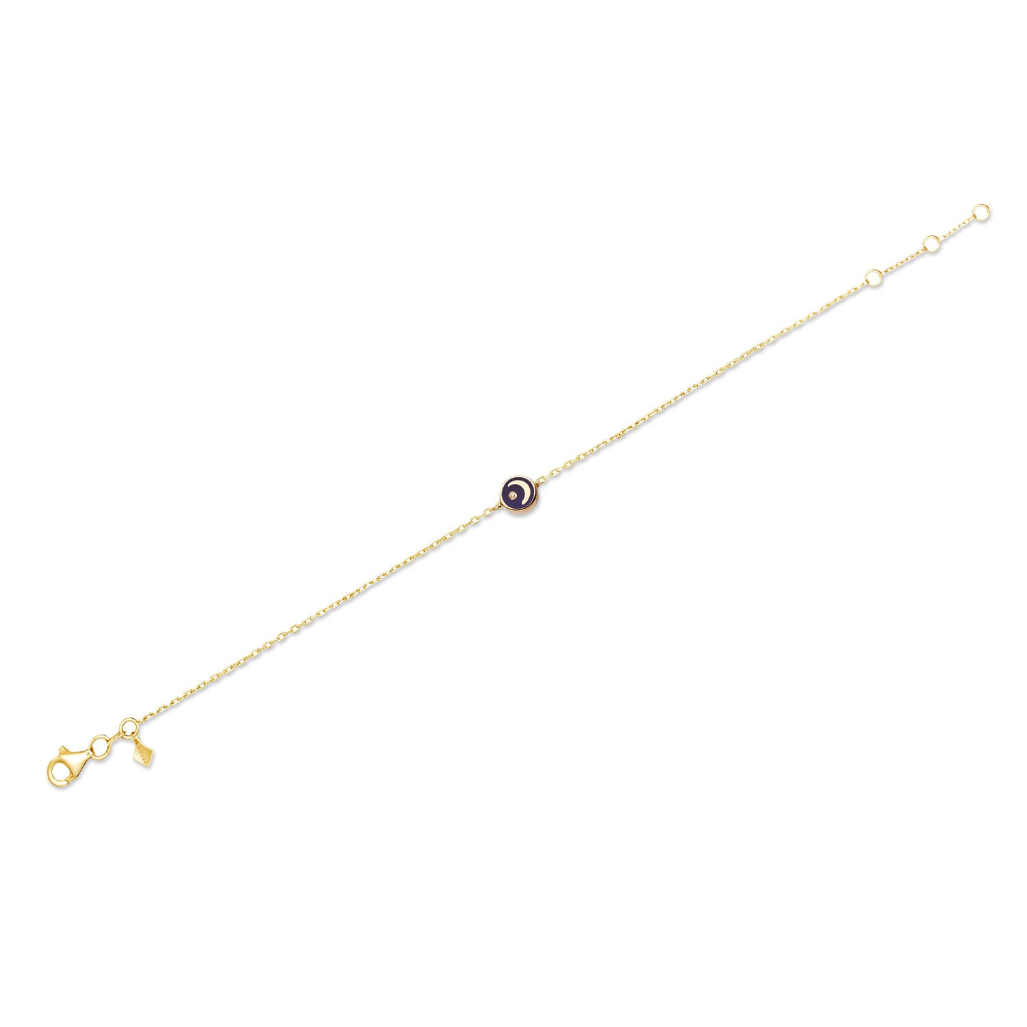 Women’s Enamel Moon Diamond Bracelet - 14K Gold & Diamond Mosuo Jewellery