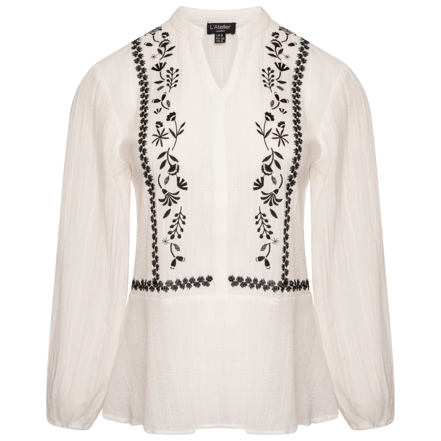 Women’s Jaylani Off-White Embroidered Blouse Extra Small Latelier London
