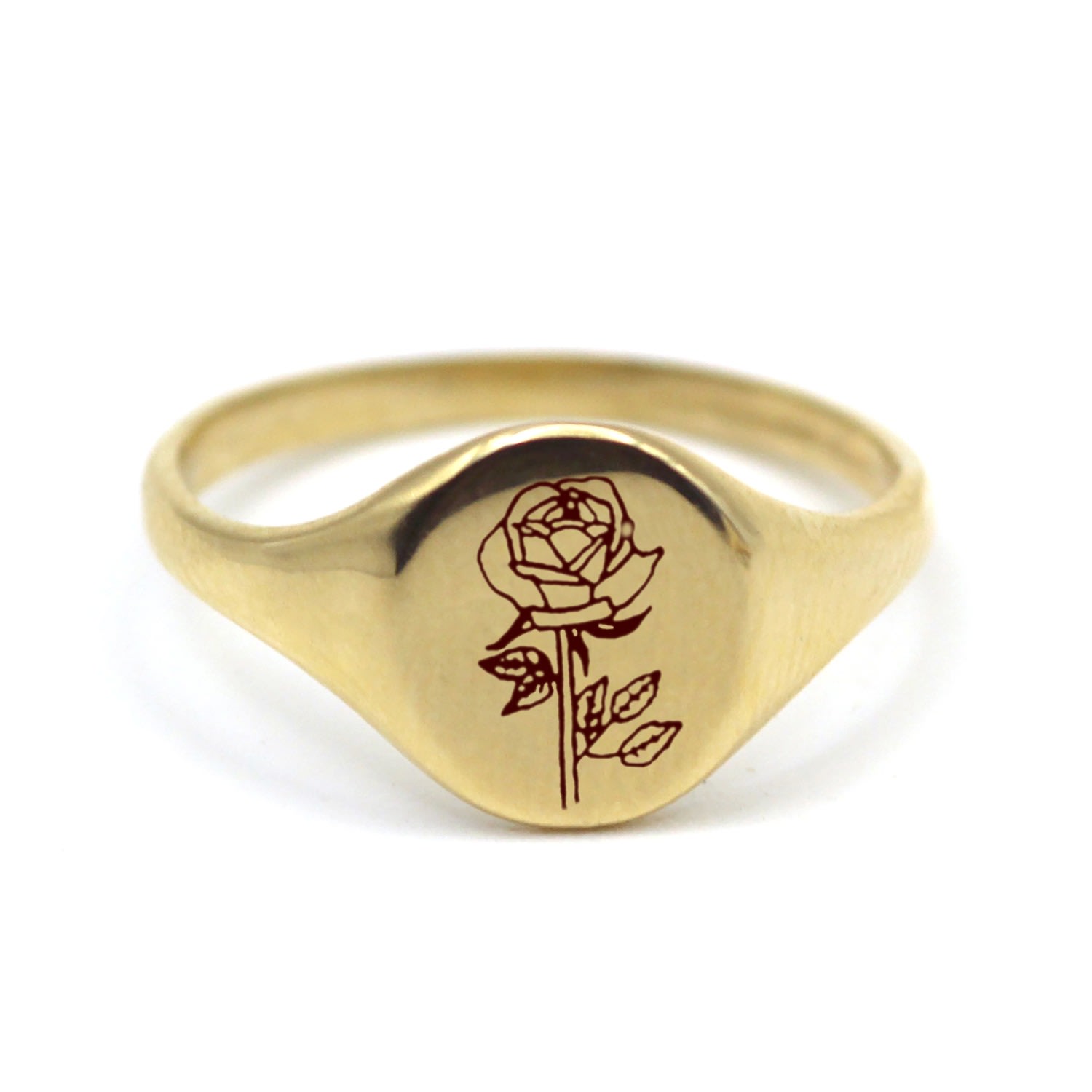 Women’s Rose Flower Yellow Solid Gold Ring Vicstonenyc Fine Jewelry