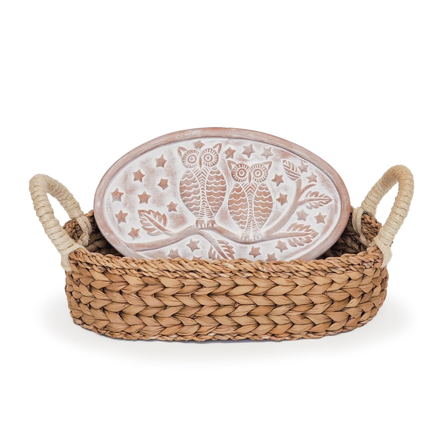 Neutrals Bread Warmer & Basket - Owl Oval Korissa