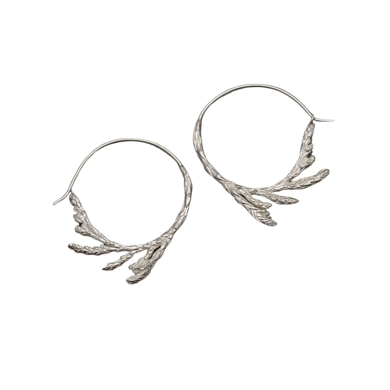 Women’s Sacred Cedar Hoop Earrings Sterling Silver Zula Jewelry + Design