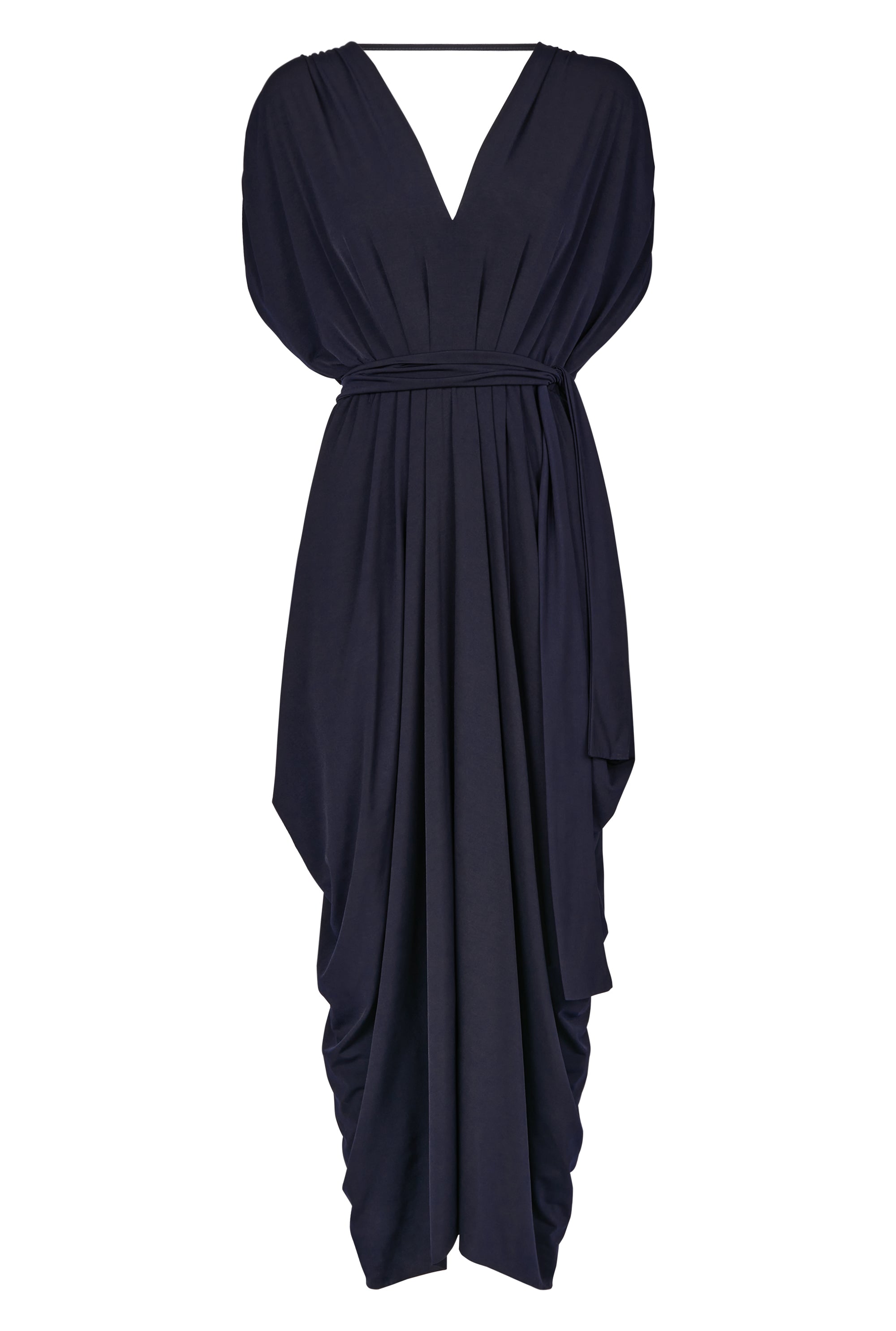 Women’s Blue Navy Batwing Pleated Maxi Dress Extra Small James Lakeland