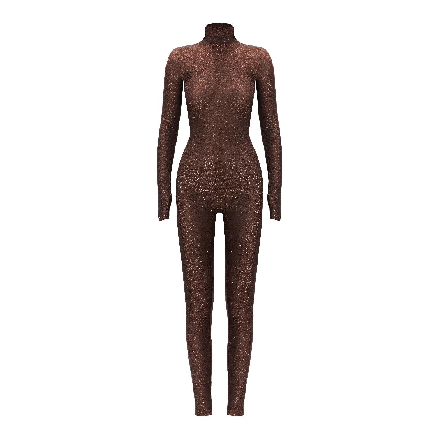 Women’s Shines Jumpsuit With Pants Zip Coffee- Brown S/M Monosuit