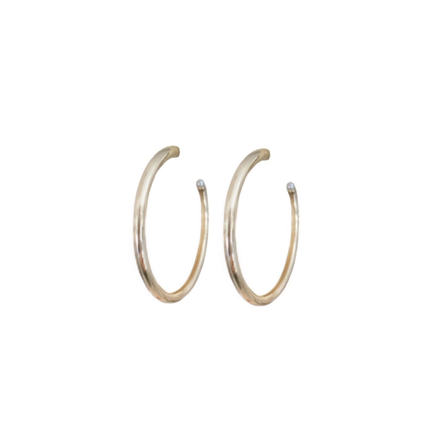 Women’s Golden Hoops + Pearl Nicola Bathie Designs