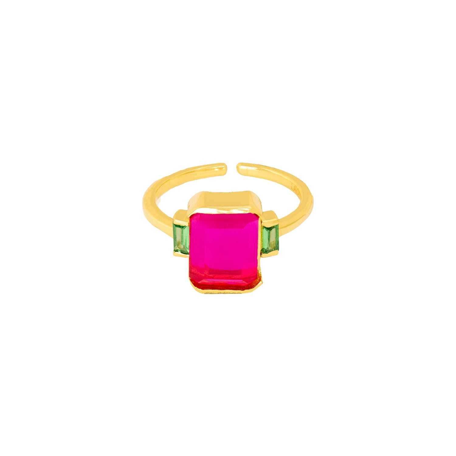 Women’s Gold / Pink / Purple Fuchsia & Gold Plated Mystere Ring Lavani Jewels