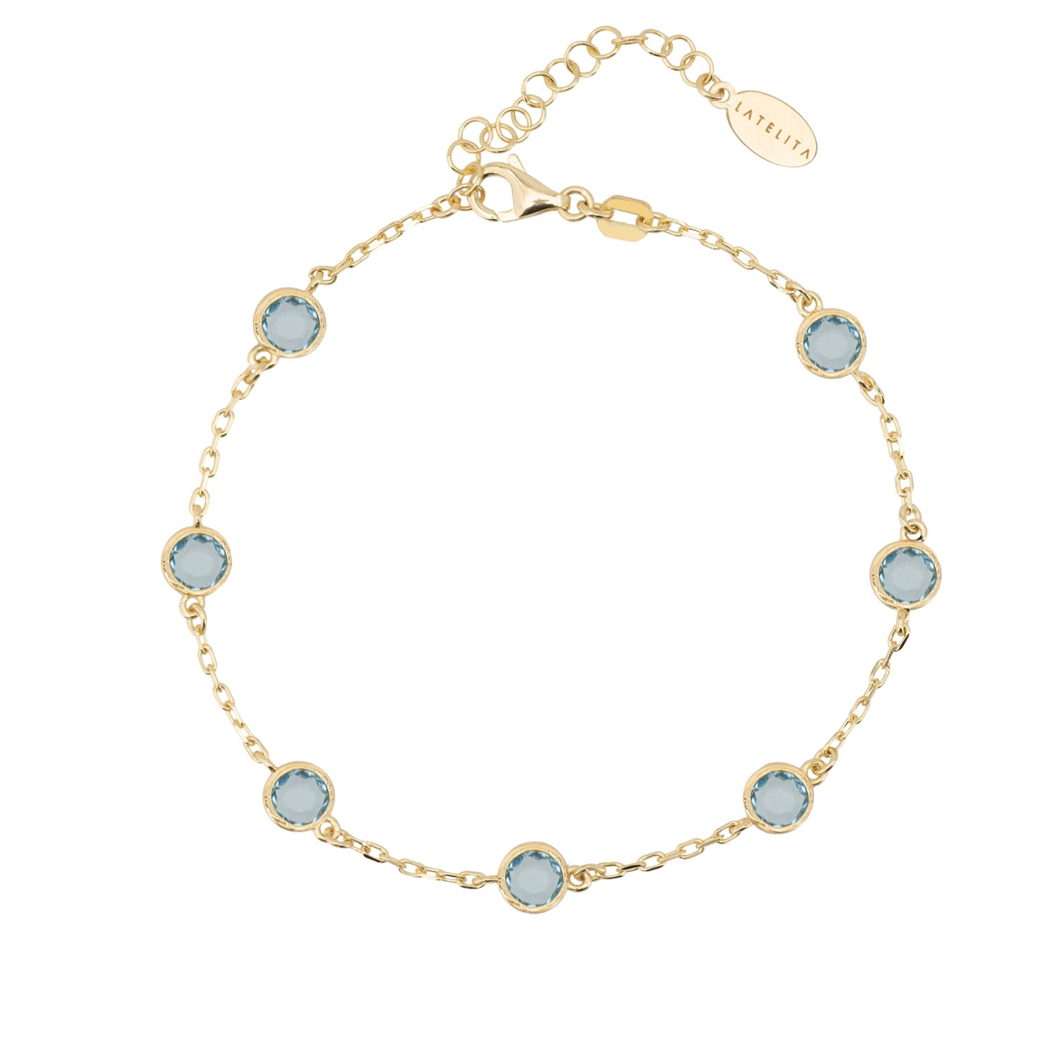 Women’s Gold / Blue Palermo Bracelet Gold Blue Topaz Latelita