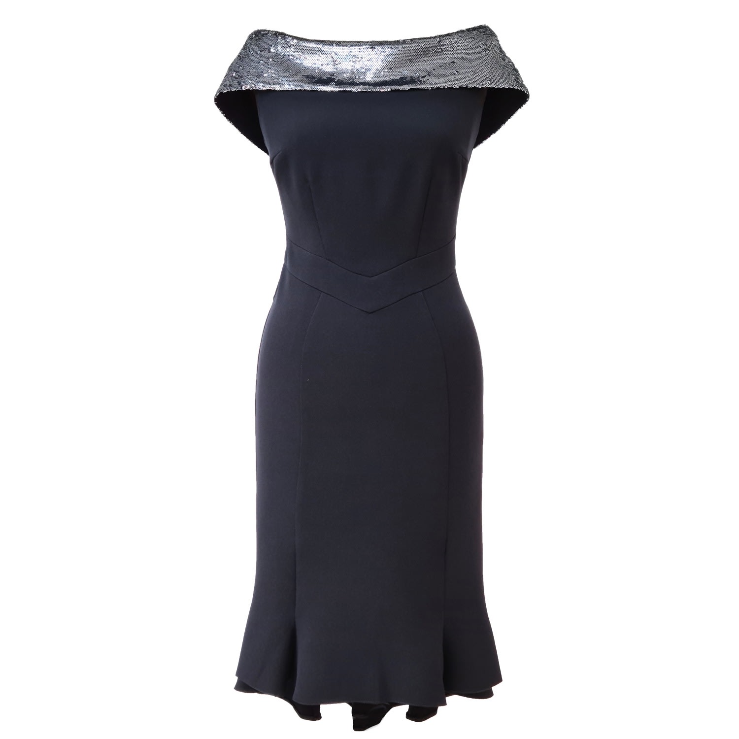 Women’s Sweet Pea Black Dress And Silver Sequins Collar Small Mellaris