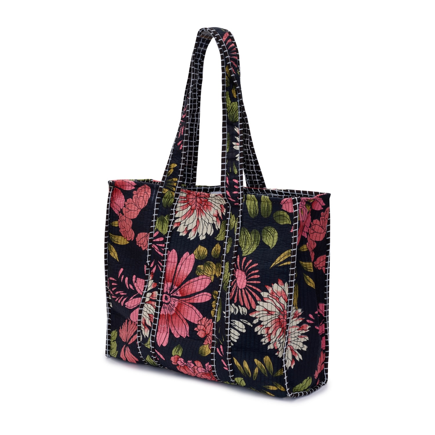 Women’s Cotton Tote Bag In Black Floral At Last...