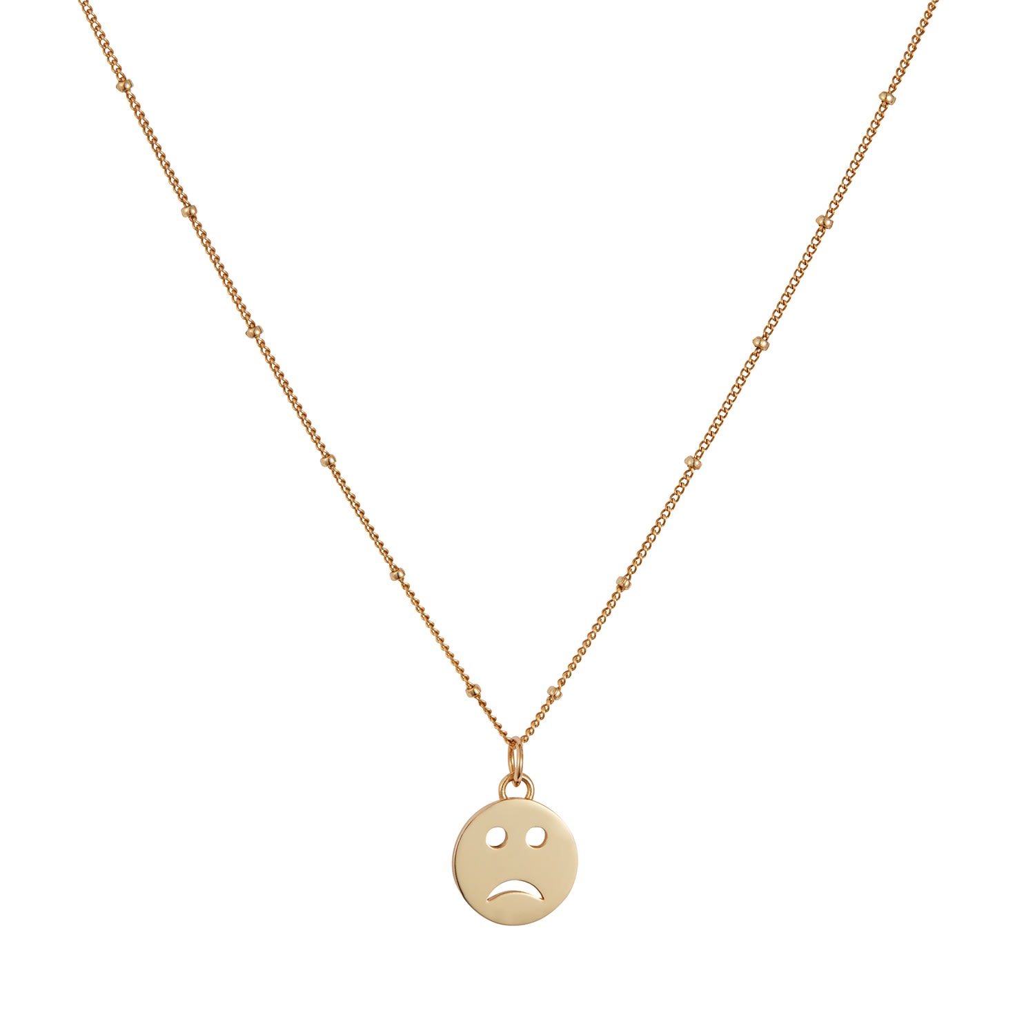 Women’s Mood Pendant Necklace Sad - Gold Toolally