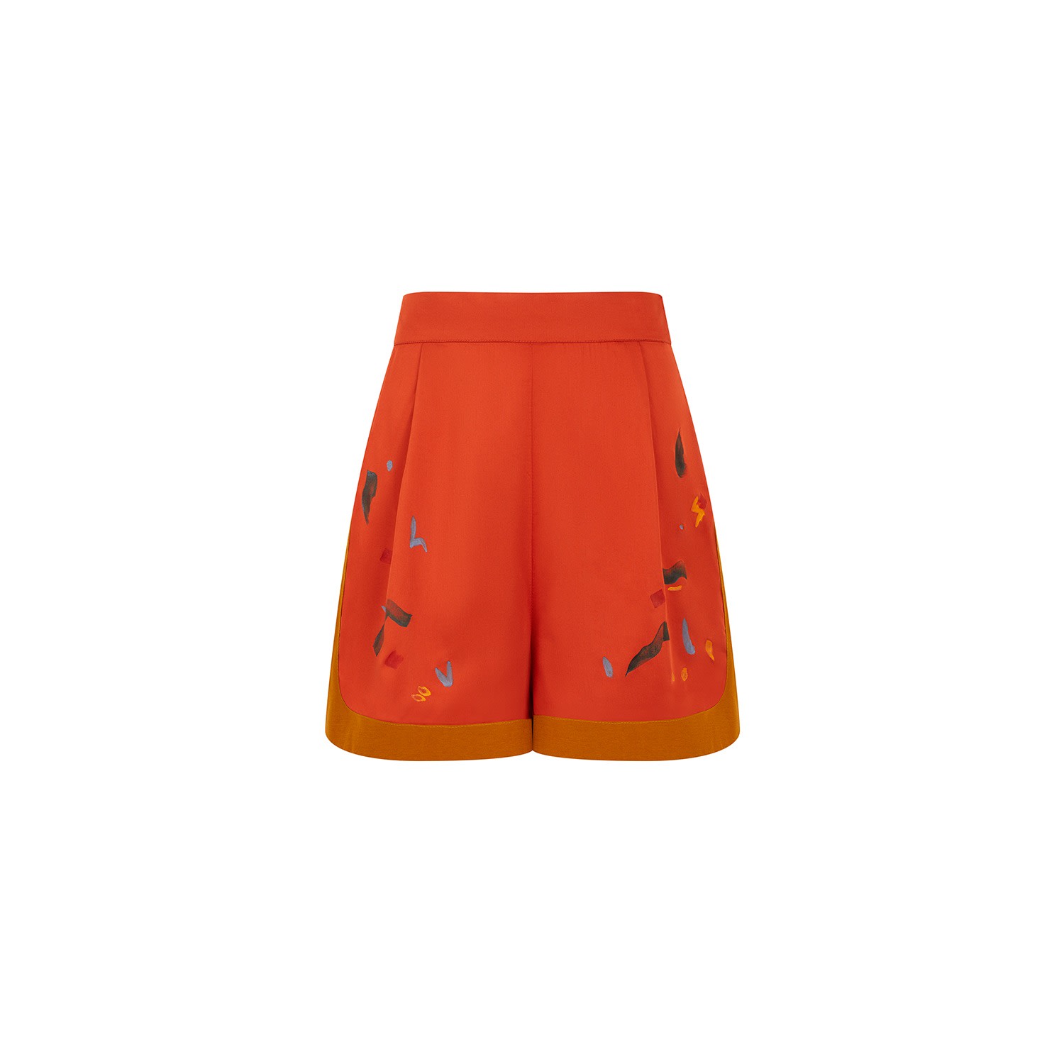 Yellow / Orange / Gold Duncan Orange Hand-Painted Shorts Medium Blue Nude