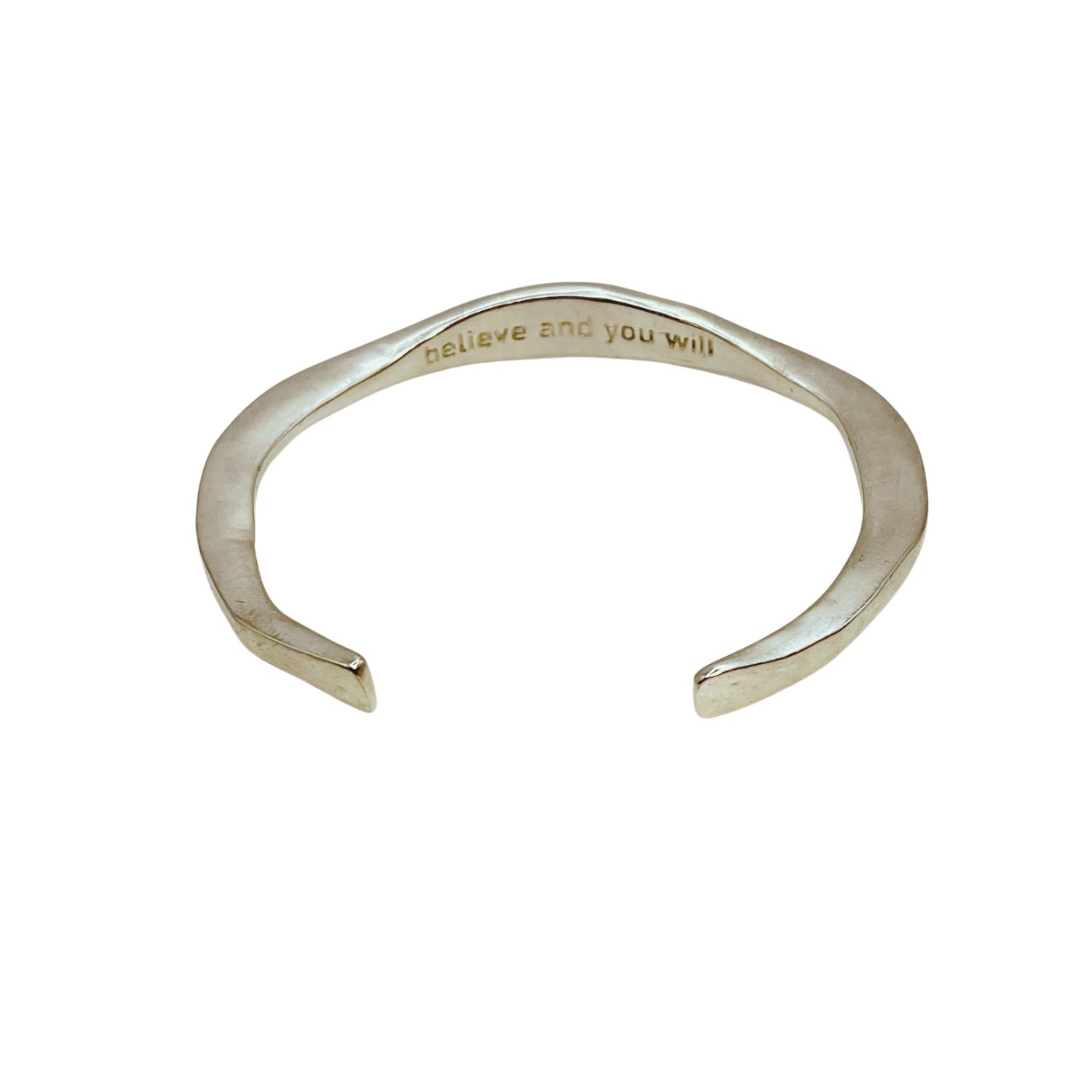 Women’s Silver Mantra Cuff, Inscribed Amy Delson Jewelry