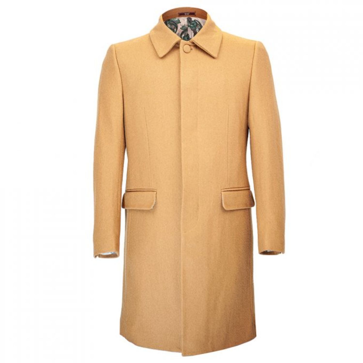 Men’s Brown Single Breasted Overcoat - Beige XXL David Wej