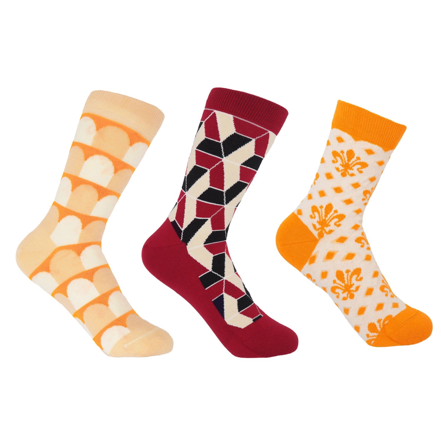 Women’s Luxury Sock Bundle - Red & Yellow One Size Peper Harow - Made in England